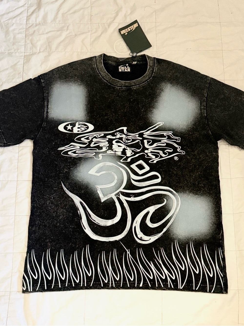 Hellstar Black Graphic Short Sleeve Tee with White Print